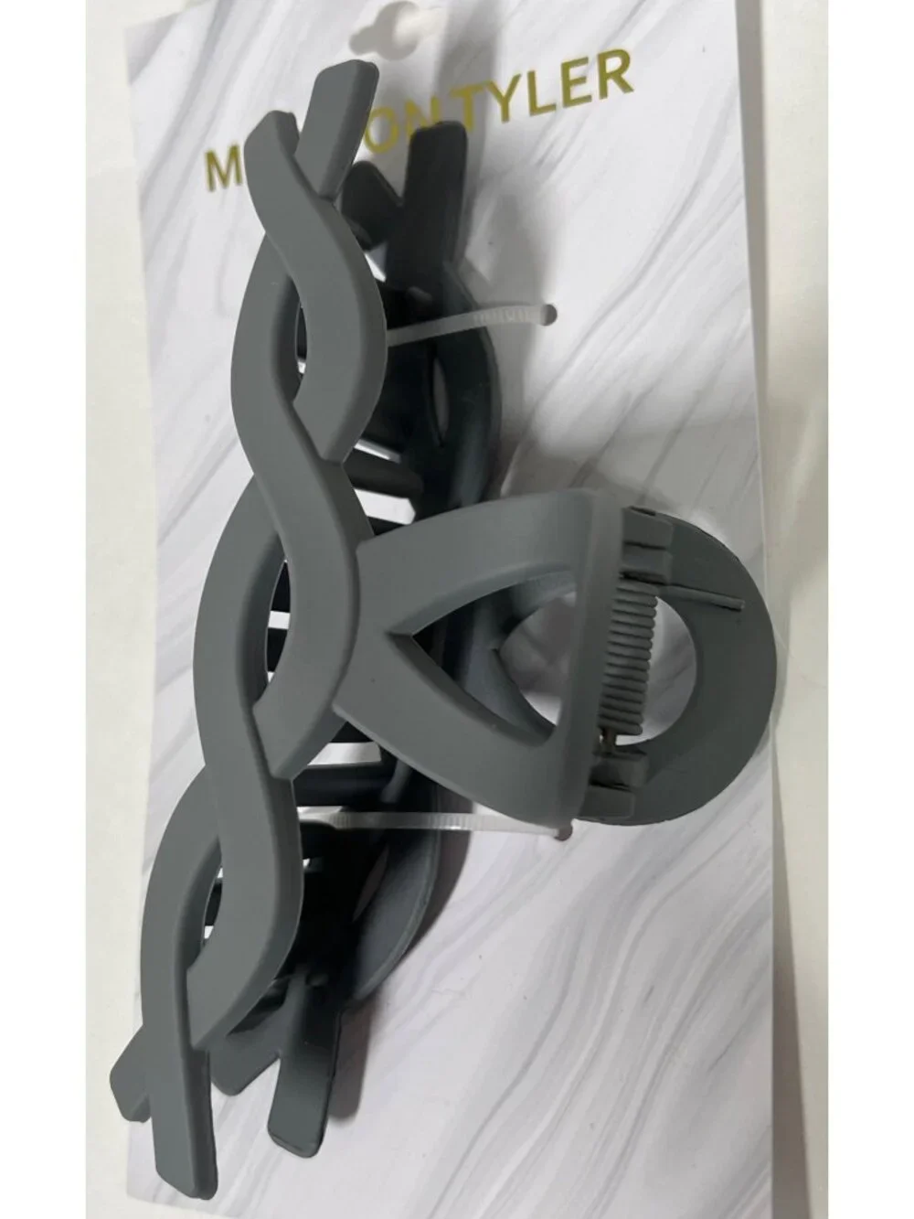 Madison Tyler Gray Twisted Hair Claw Clip Womens Hair Accessory